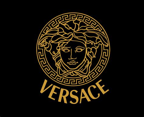 versace logo black background